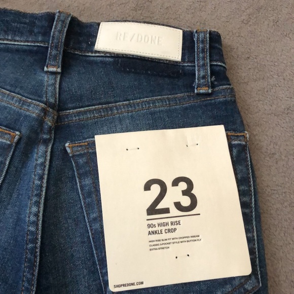 Re/Done 90s Extra Stretch High Rise Ankle Crop Royal Fade 23 - Picture 12 of 15